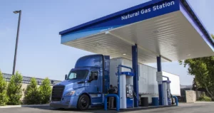 Natural gas HD truck refueling station with a Cummins truck refueling