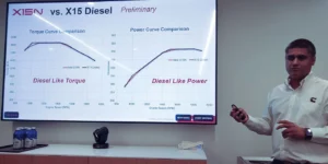 Puneet Jhawar, general manager, global natural gas, Cummins highlights diesel like power of the natural gas engine.