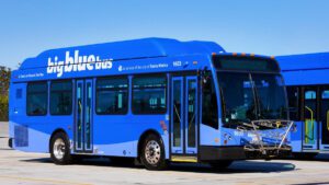 Big Blue Bus in Santa Monica, Calif.,